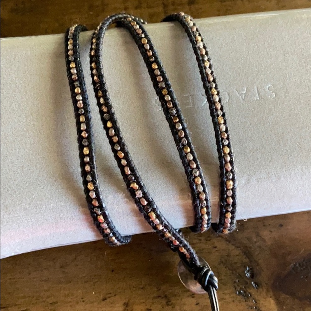 Chan Luu mixed metal small nugget wrap bracelet